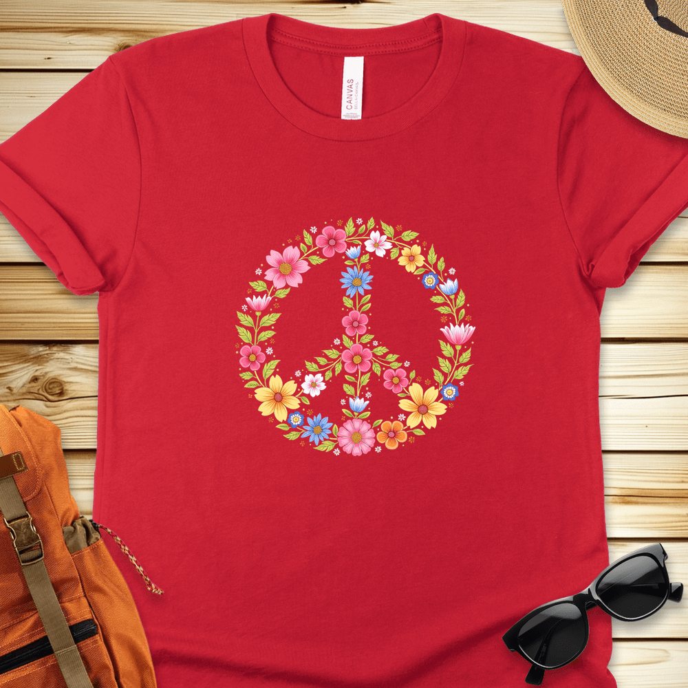 Flower Power Peace Sign Tshirt