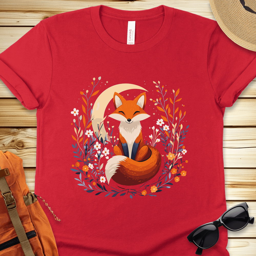 Fox With Crescent Moon Tshirt