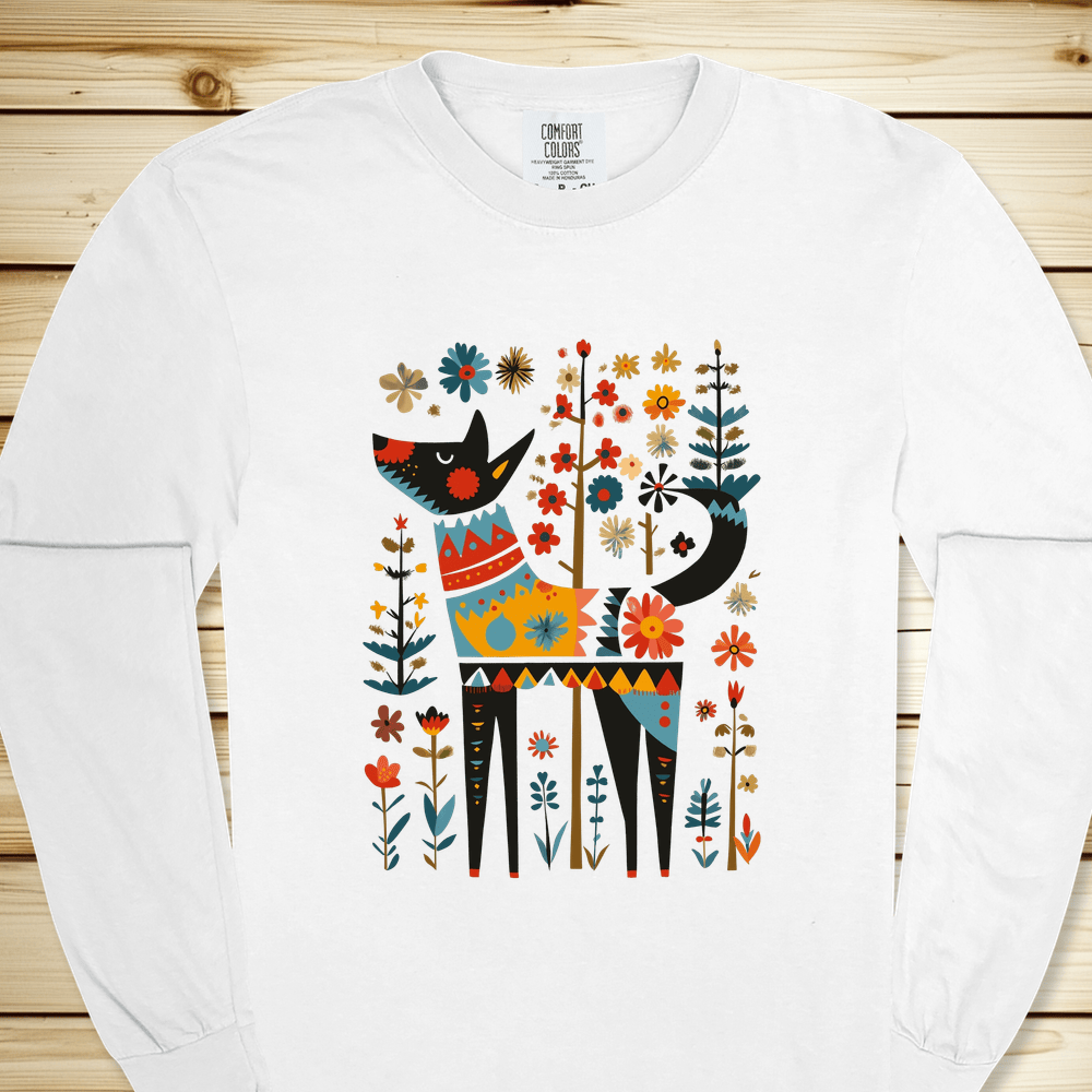 Flower Folklore Dog Long Sleeve Tshirt