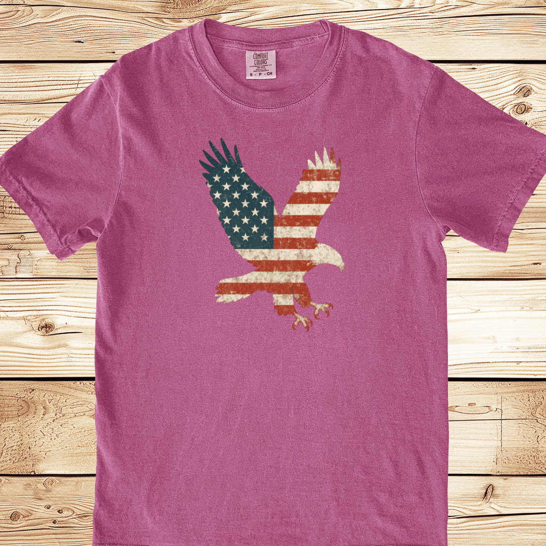 American Flag Eagle Relaxed Fit Tee - Ramblin Road