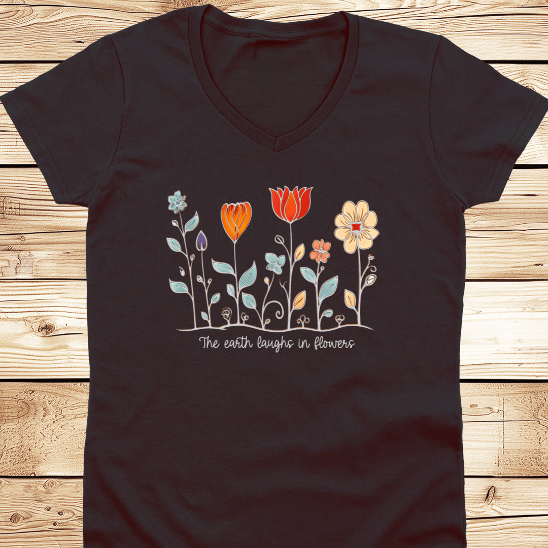 The Earth Laughs in Flowers V-Neck - Ramblin Road
