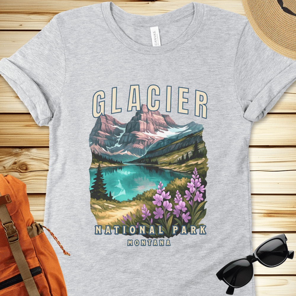 1448 Glacier National Park Tshirt - Athletic Heather