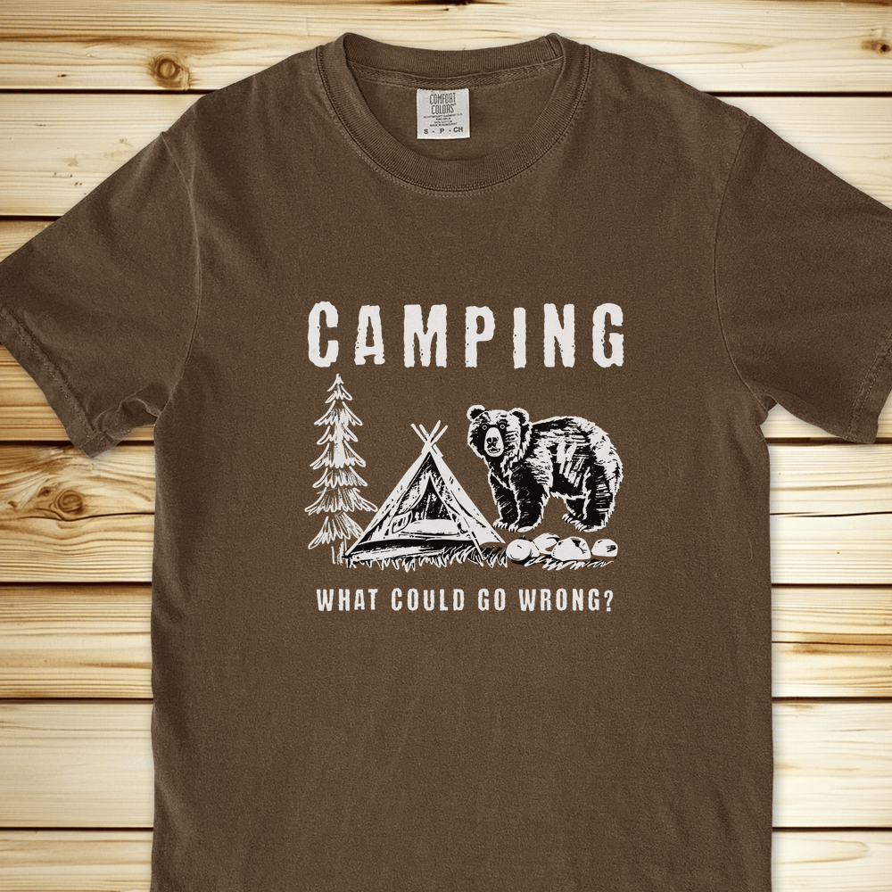 Camping What Could Go Wrong Relaxed Fit Tee - Espresso