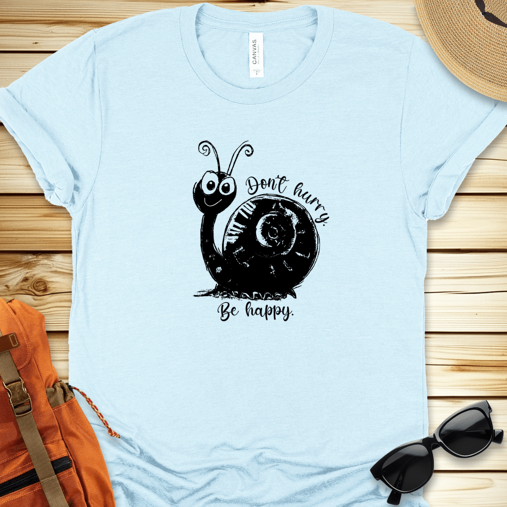 1931 Dont Hurry Be Happy Tshirt - Heather Ice Blue