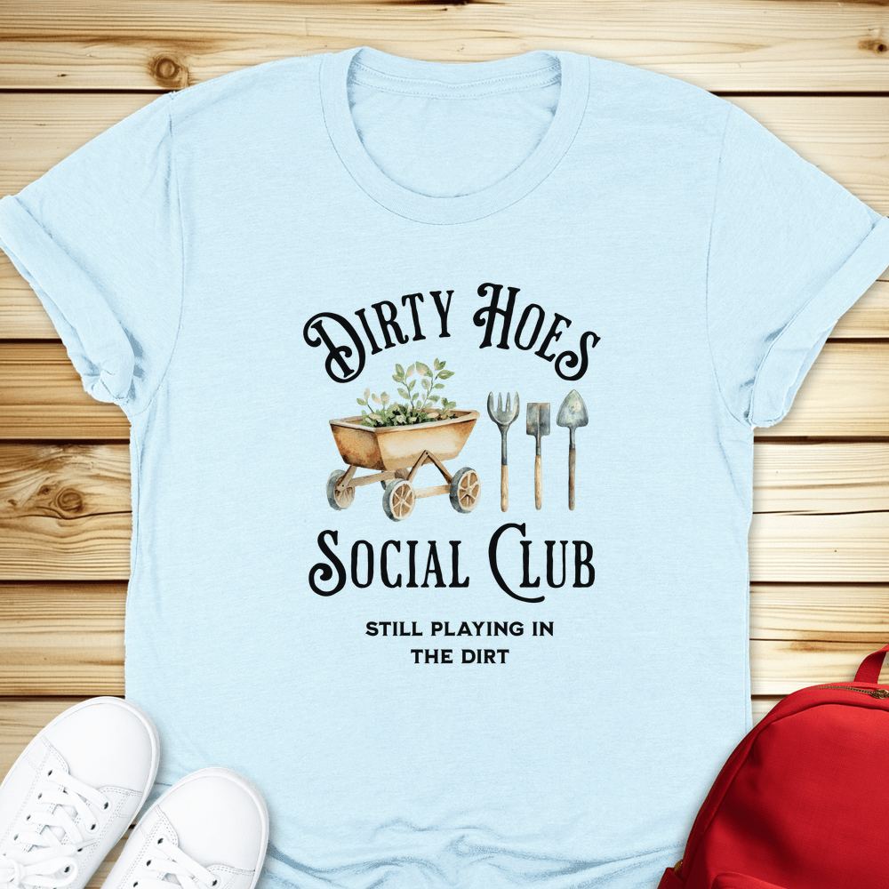 Dirty Hoes Social Club Tshirt - Heather Ice Blue