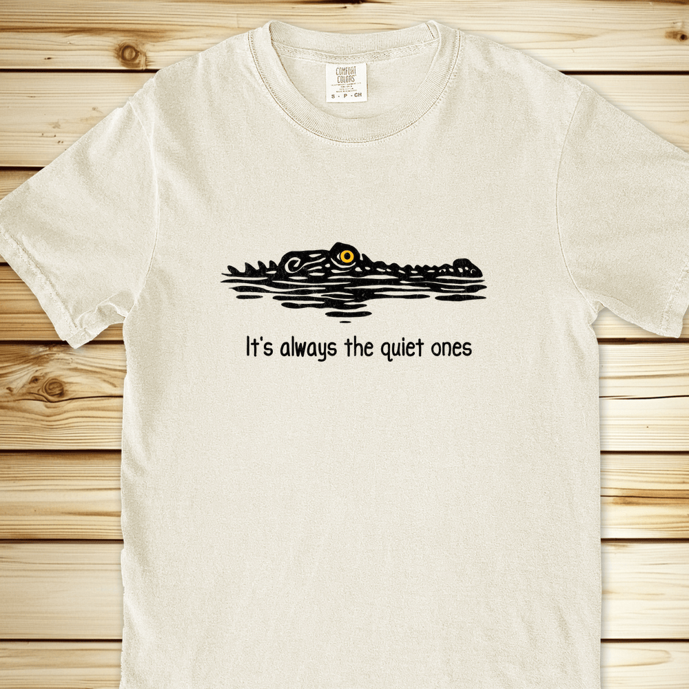 2296 Crocodile Quiet Ones Relaxed Fit Tee - Ivory