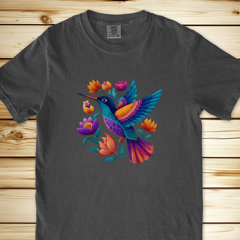 2279 Colorful Humingbird Relaxed Fit Tee - Pepper