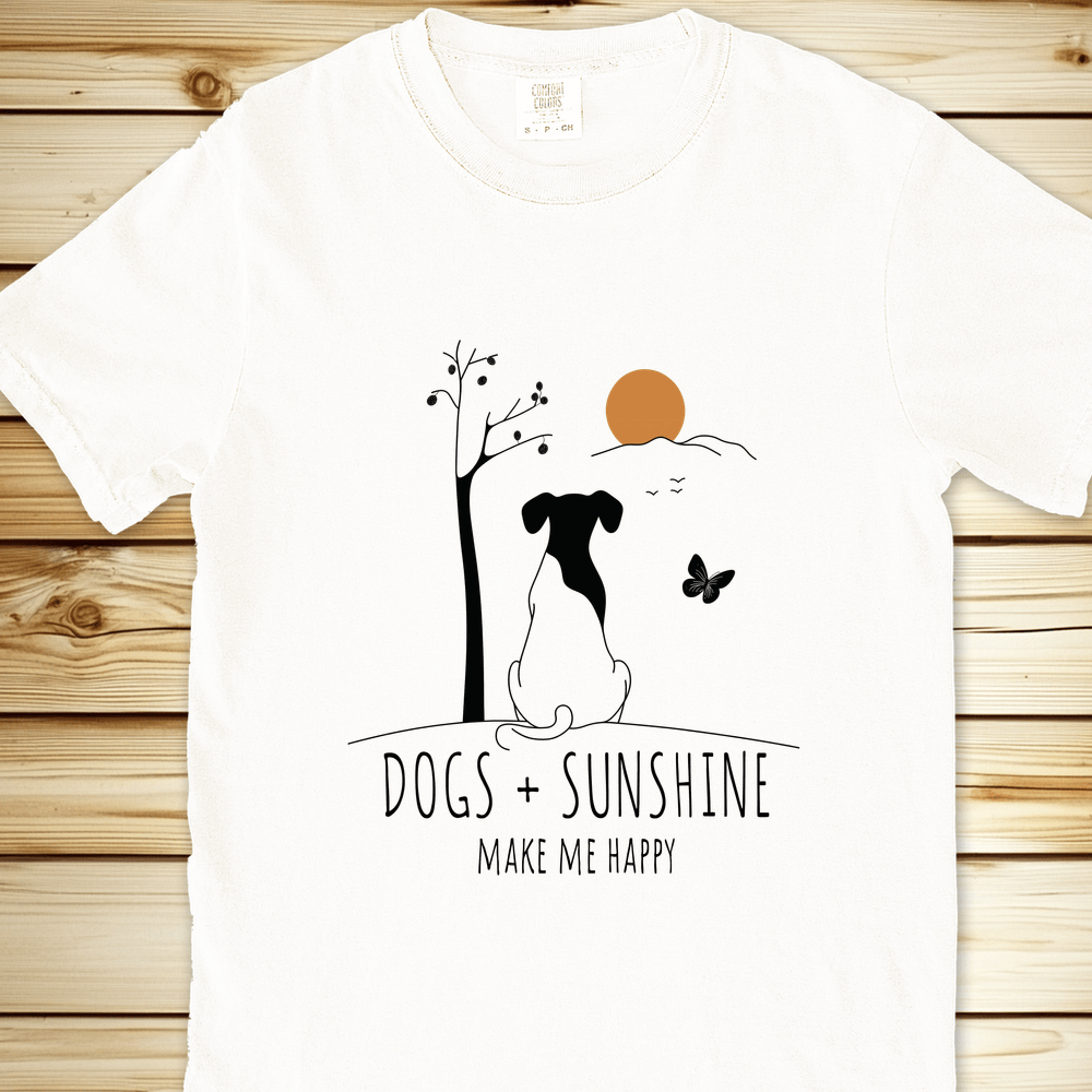 Dogs And Sunshine Relaxed Fit Tee - White
