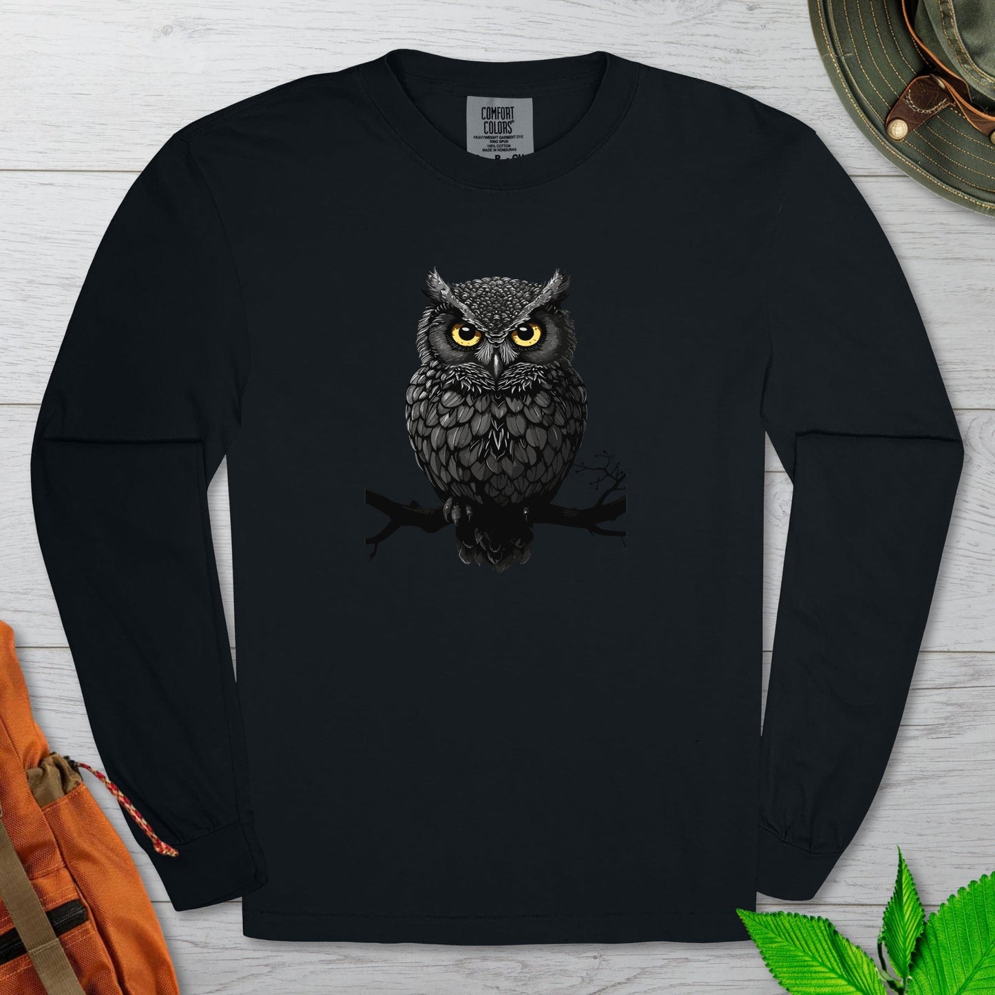 Black Owl Long Sleeve Tshirt