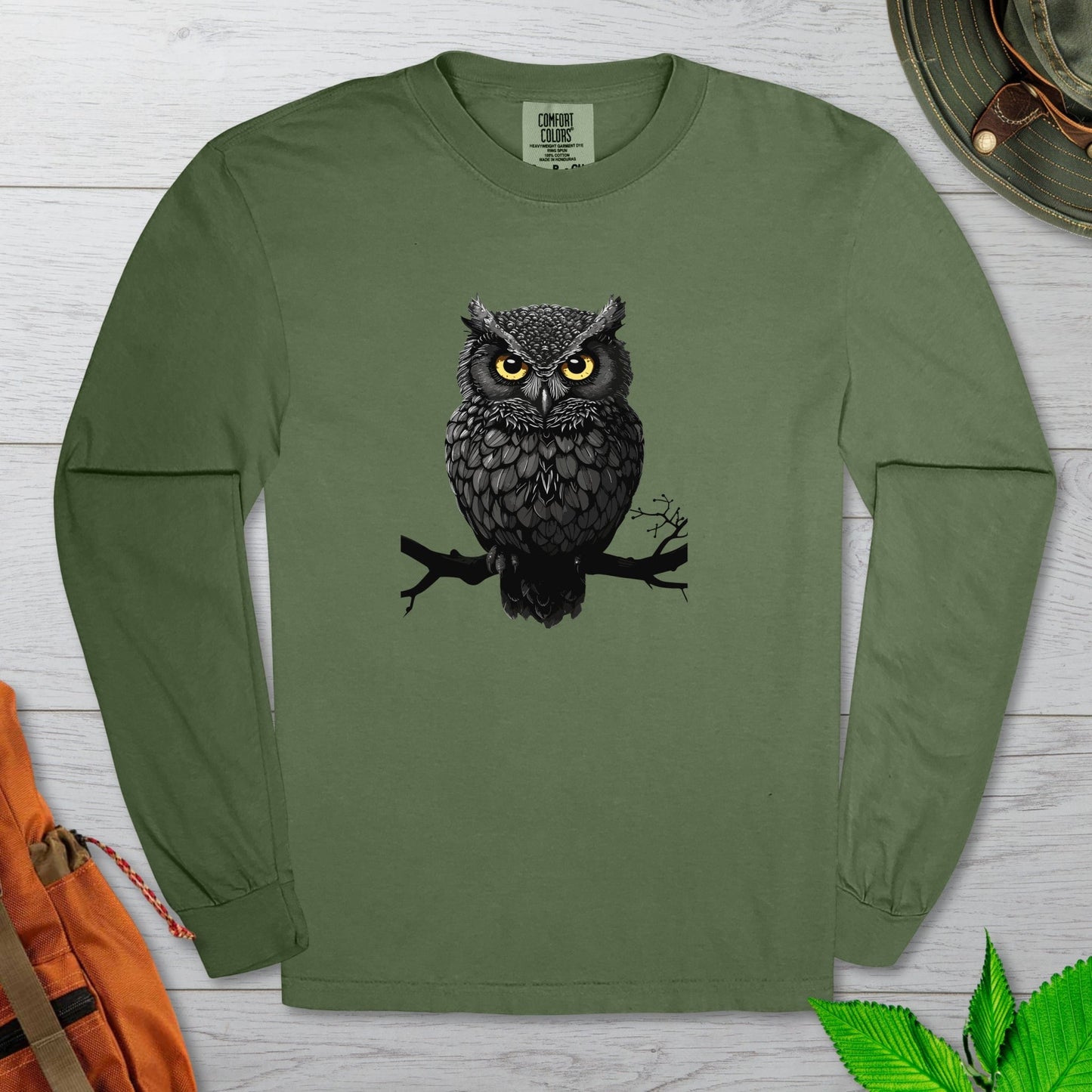 Black Owl Long Sleeve Tshirt