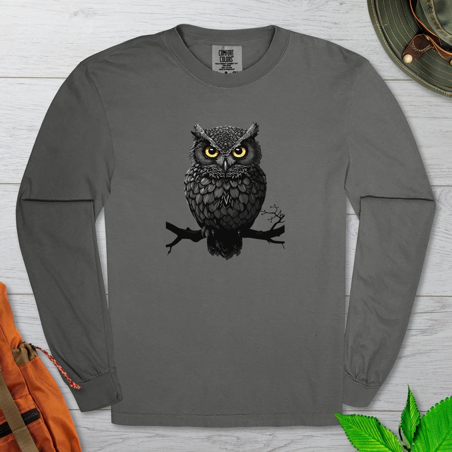 Black Owl Long Sleeve Tshirt