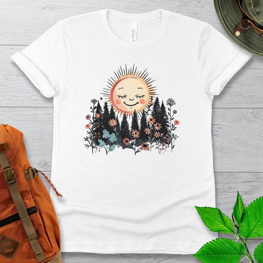 Smiling Sun and Flowers Tshirt