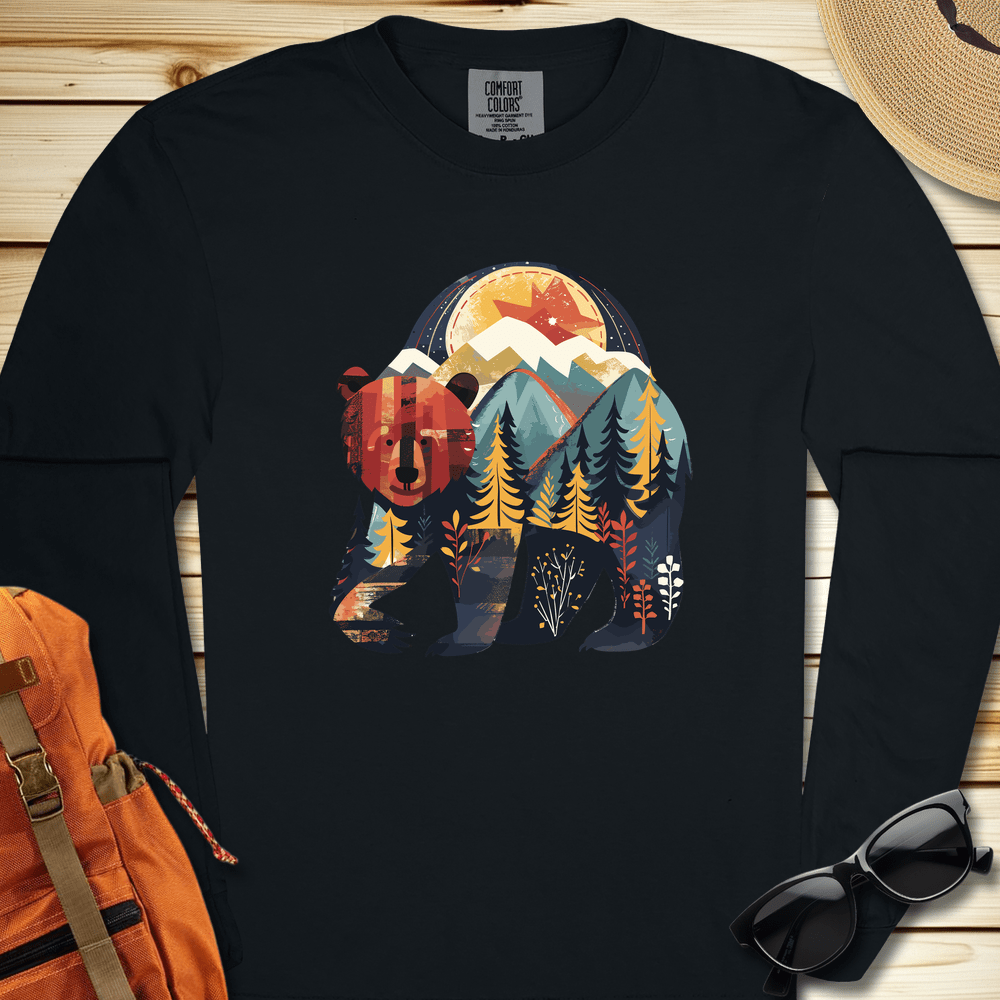 Bear In The Woods Long Sleeve Tshirt