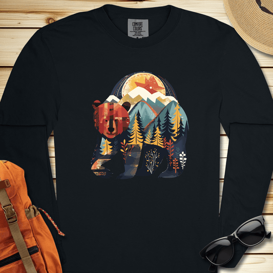Bear In The Woods Long Sleeve Tshirt