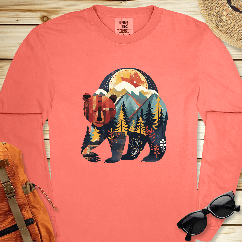 Bear In The Woods Long Sleeve Tshirt