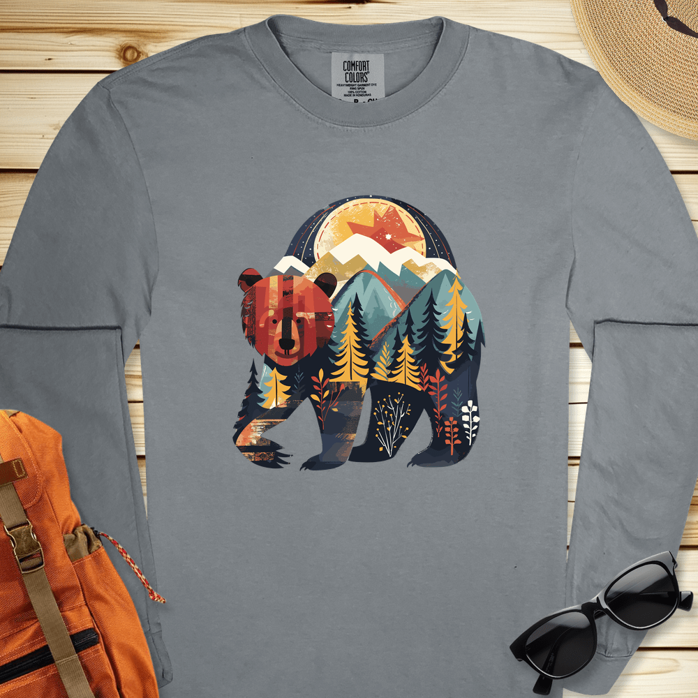 Bear In The Woods Long Sleeve Tshirt