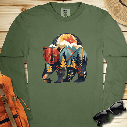 Bear In The Woods Long Sleeve Tshirt