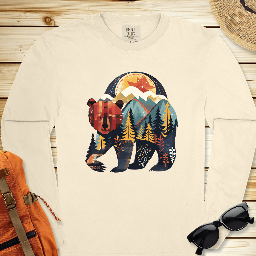 Bear In The Woods Long Sleeve Tshirt