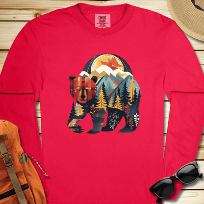 Bear In The Woods Long Sleeve Tshirt
