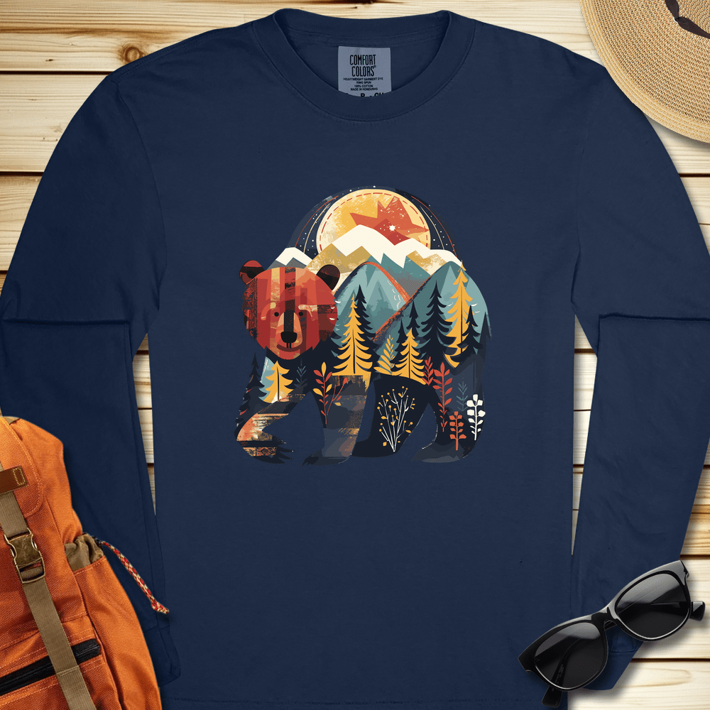 Bear In The Woods Long Sleeve Tshirt