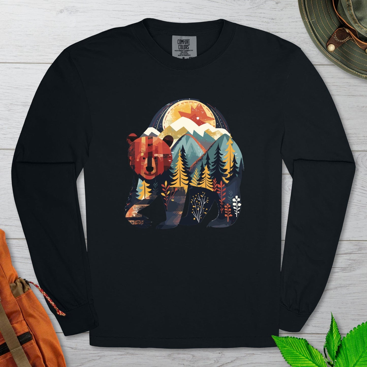 Bear In The Woods Long Sleeve Tshirt