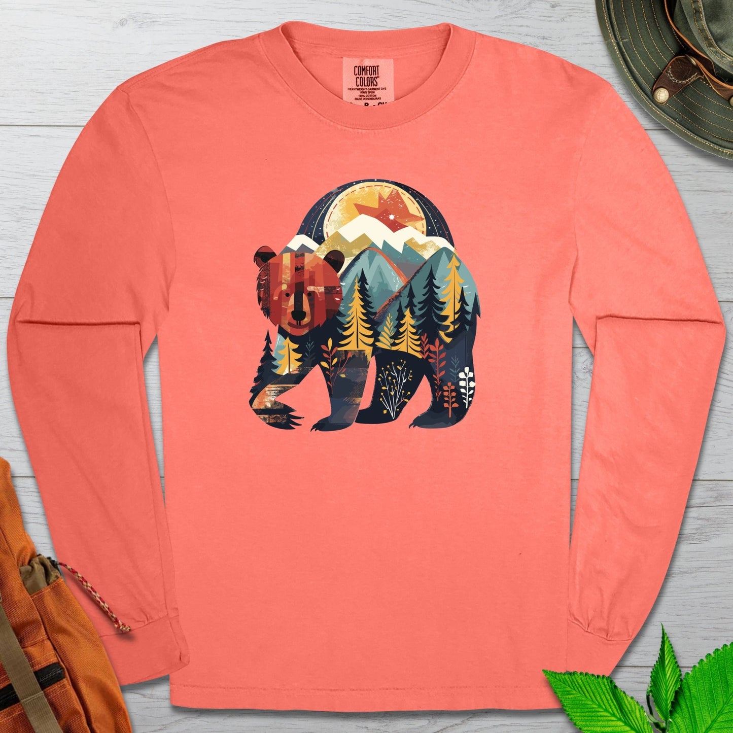 Bear In The Woods Long Sleeve Tshirt