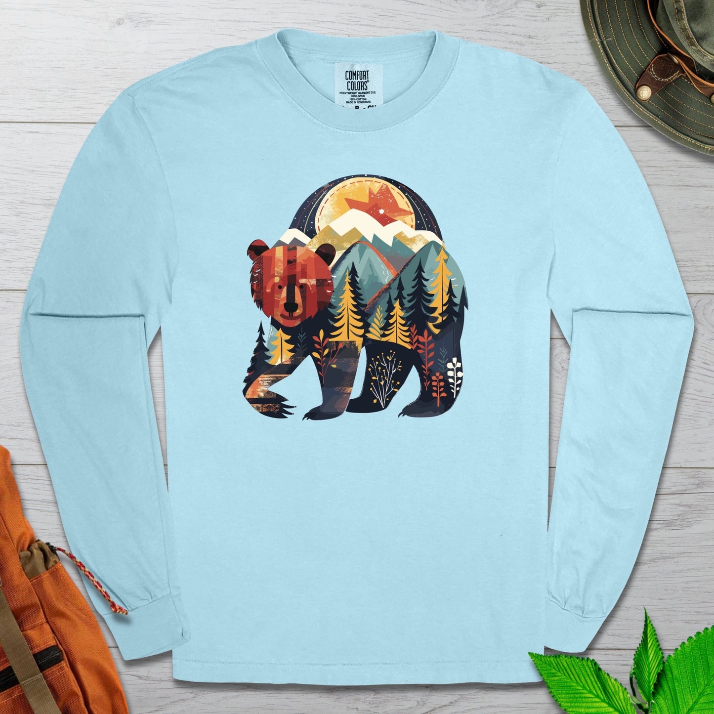 Bear In The Woods Long Sleeve Tshirt