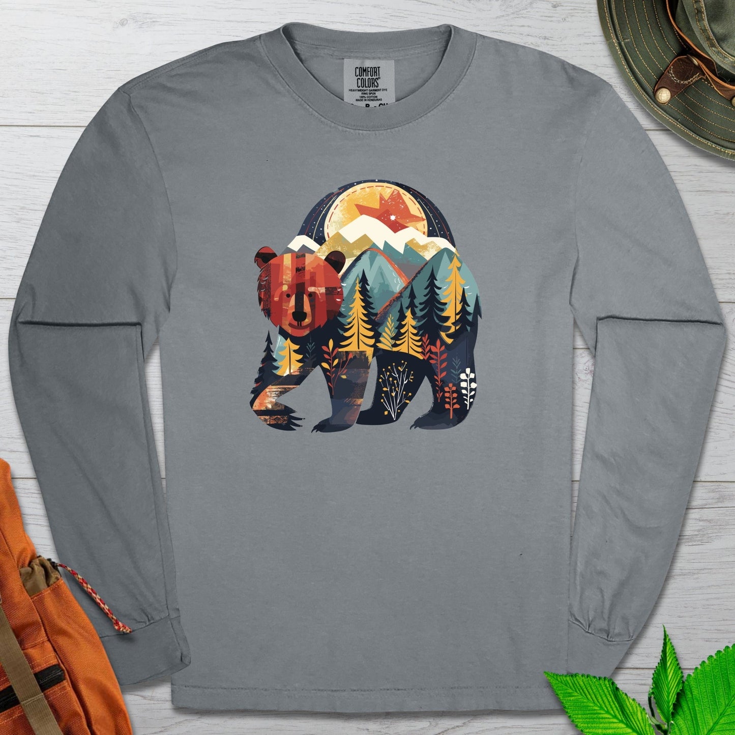 Bear In The Woods Long Sleeve Tshirt