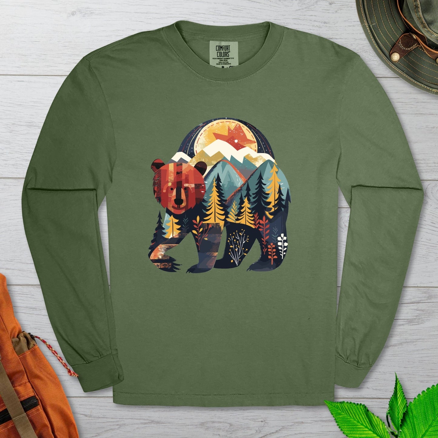 Bear In The Woods Long Sleeve Tshirt