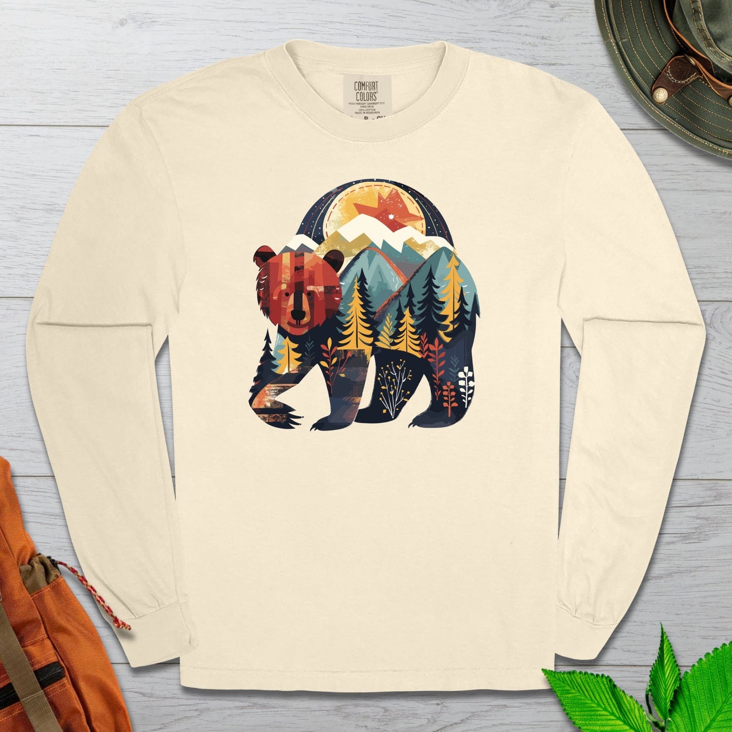 Bear In The Woods Long Sleeve Tshirt