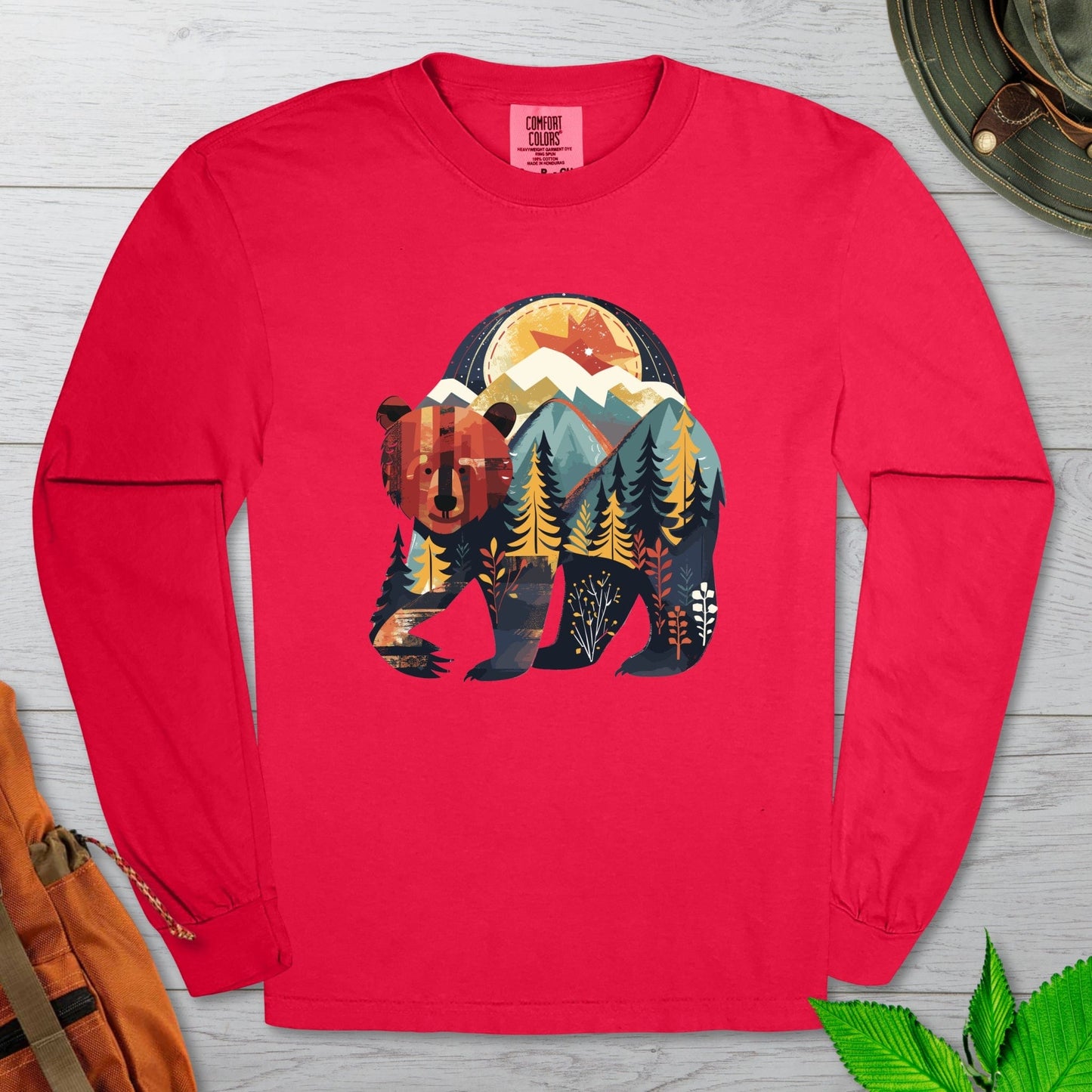 Bear In The Woods Long Sleeve Tshirt