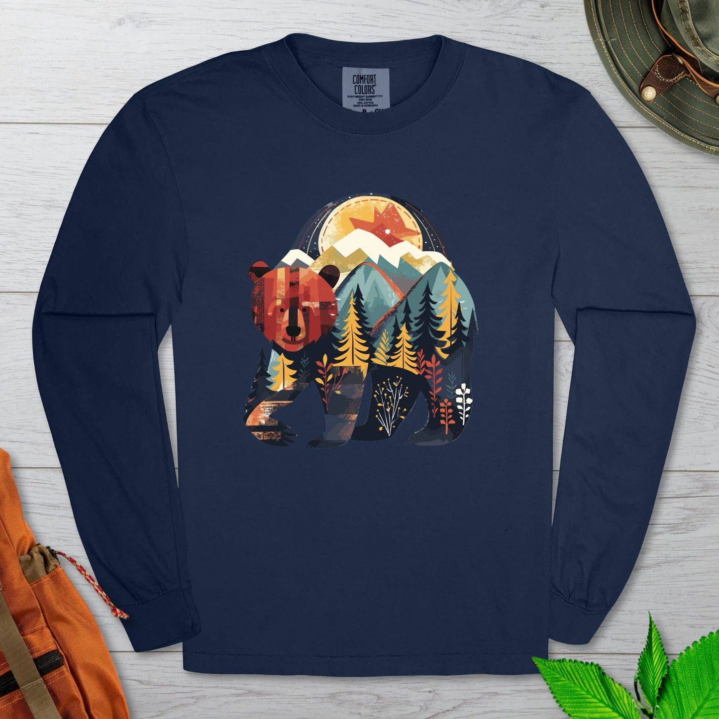 Bear In The Woods Long Sleeve Tshirt