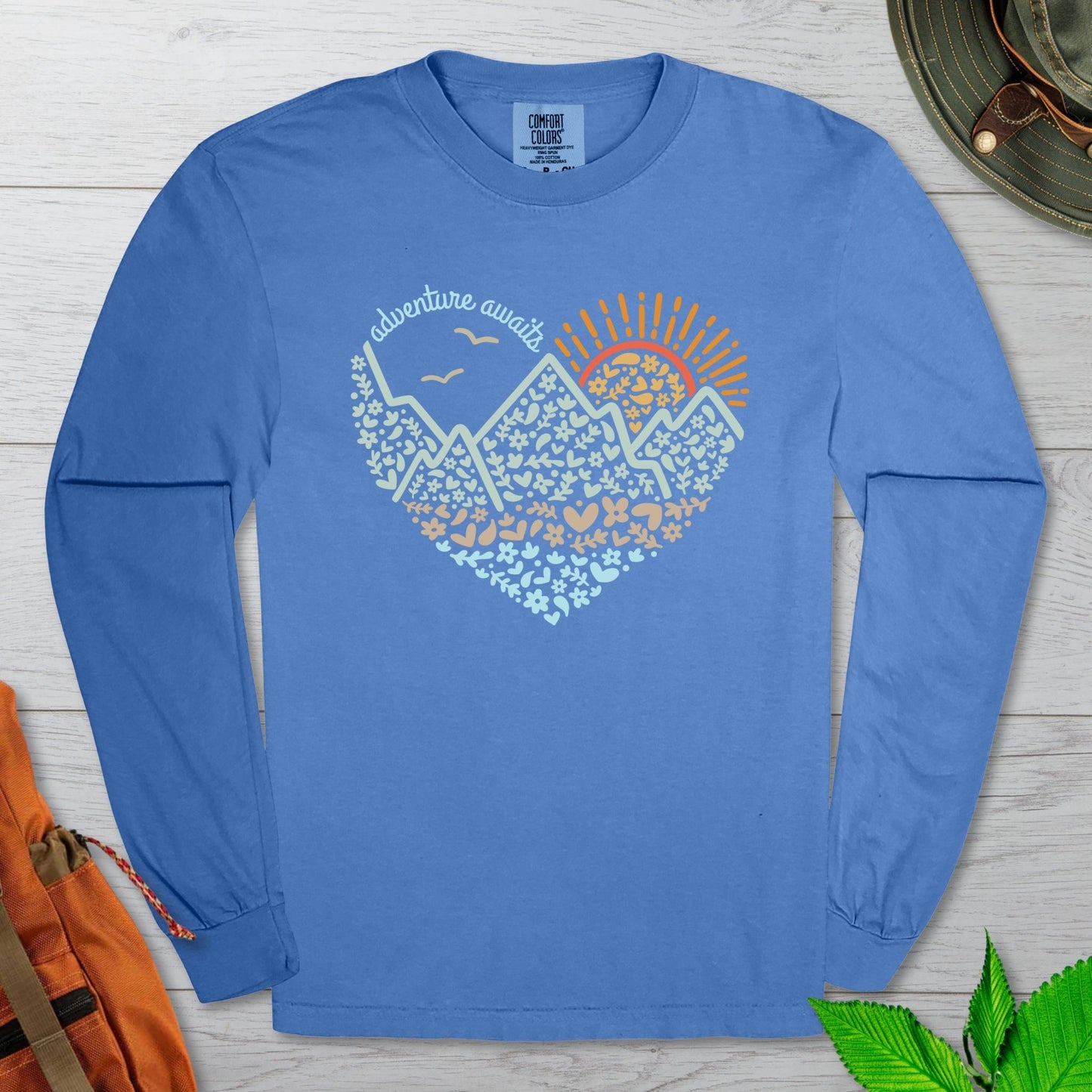 Adventure Awaits Heart Long Sleeve Tshirt