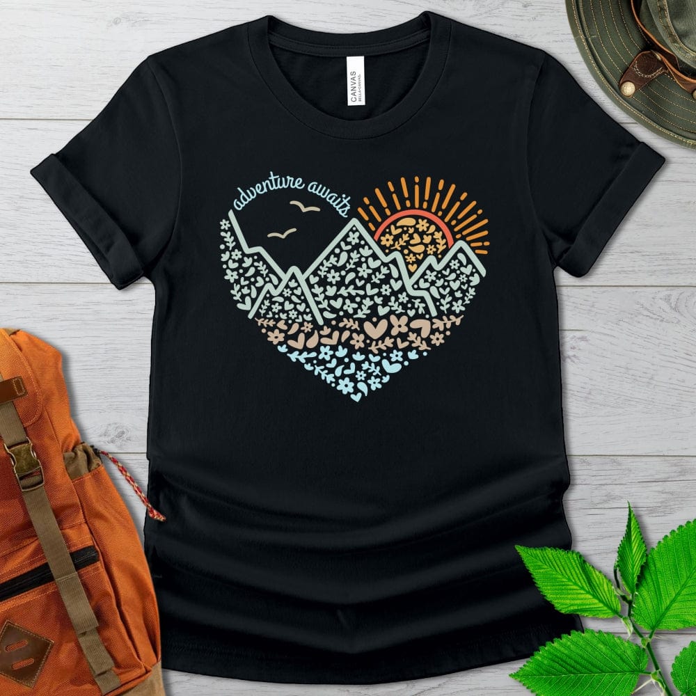 Adventure Awaits Heart Tshirt