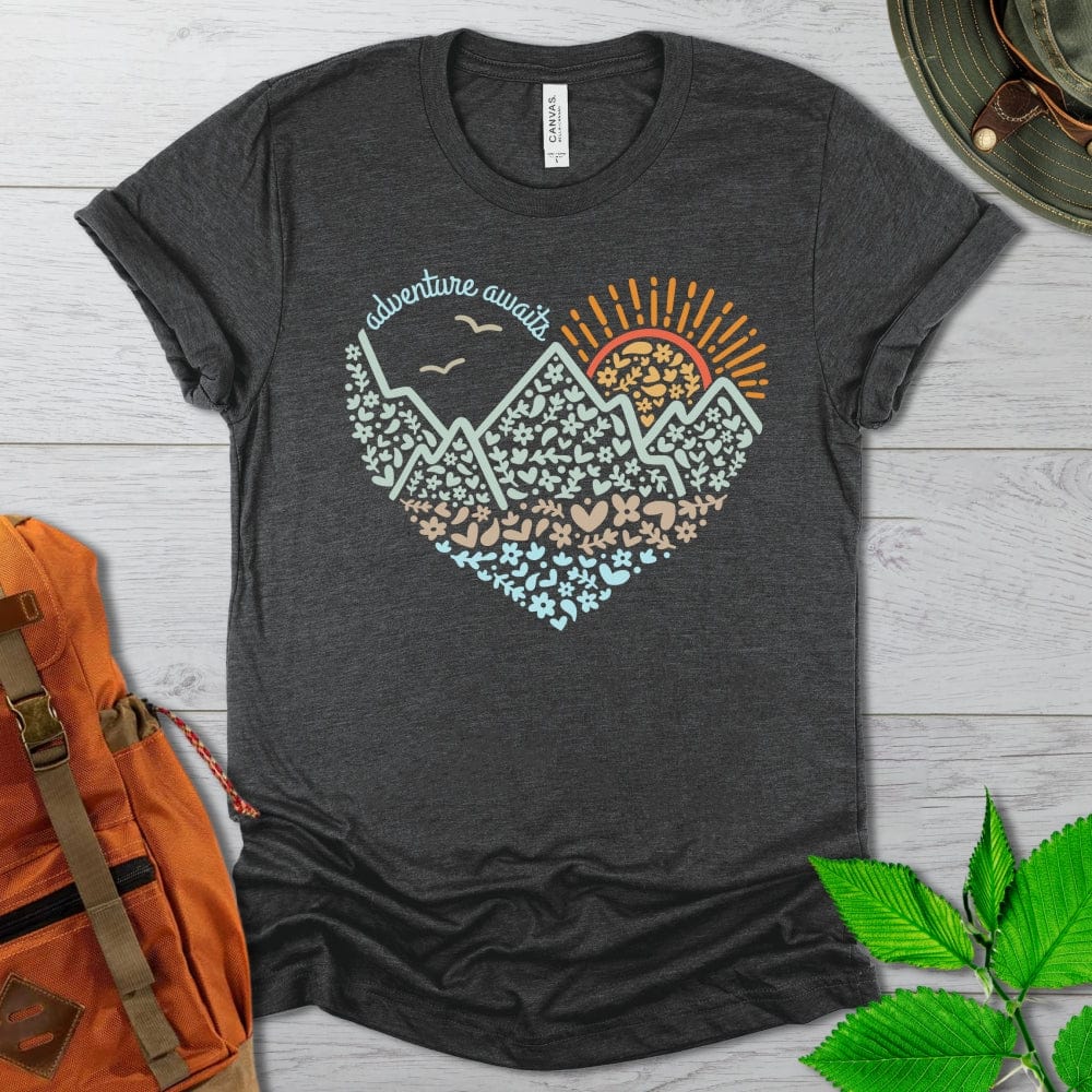 Adventure Awaits Heart Tshirt