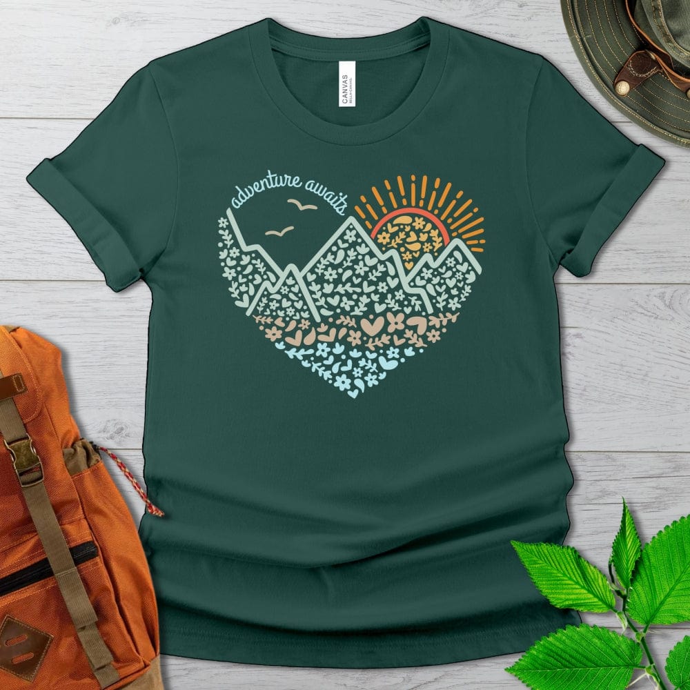 Adventure Awaits Heart Tshirt