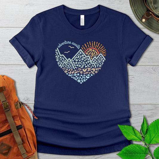 Adventure Awaits Heart Tshirt