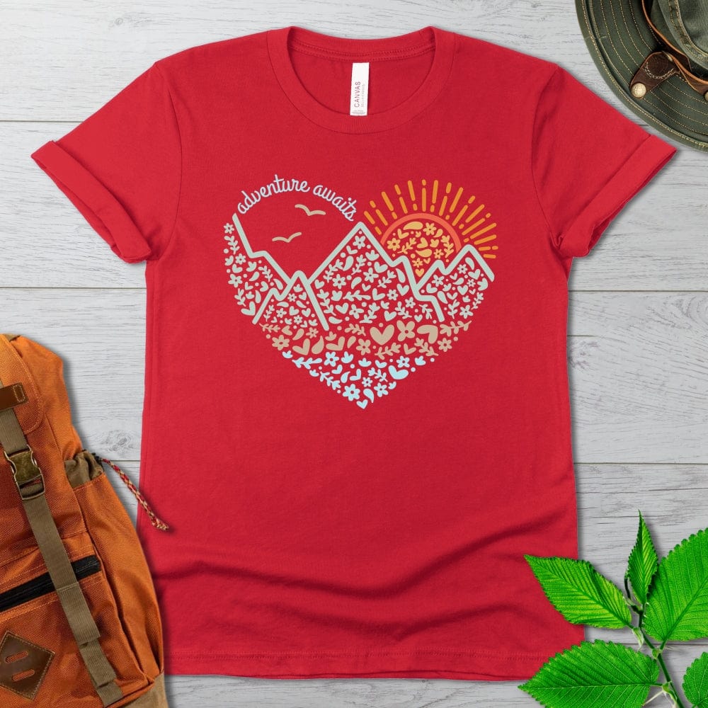 Adventure Awaits Heart Tshirt