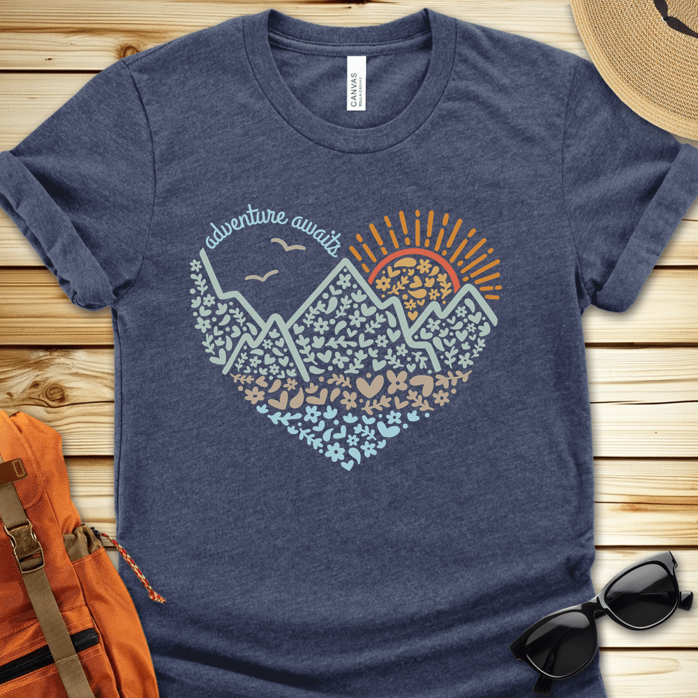 Adventure Awaits Heart Tshirt