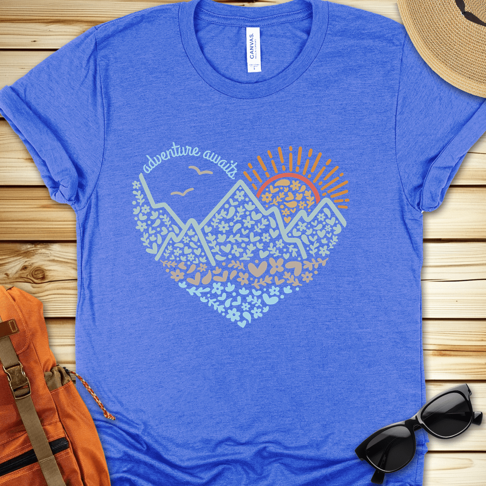 Adventure Awaits Heart Tshirt