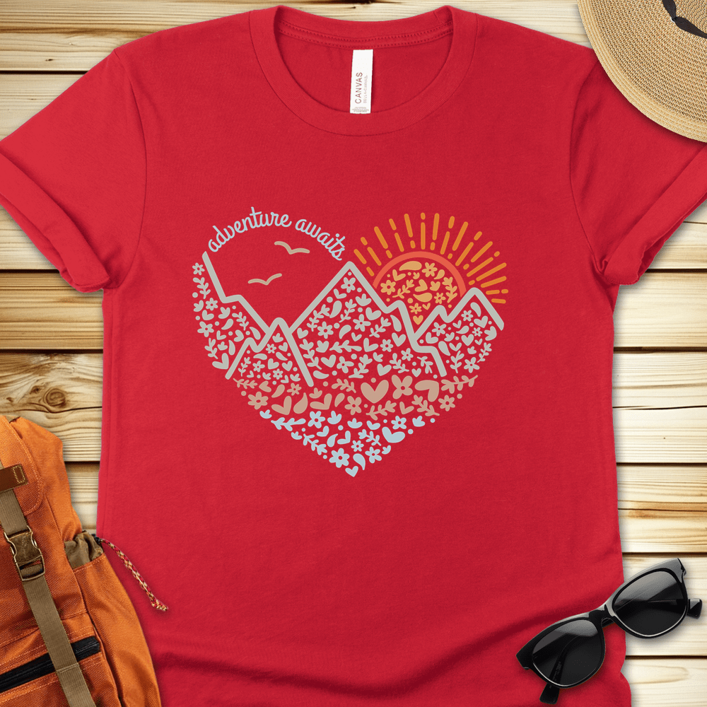 Adventure Awaits Heart Tshirt