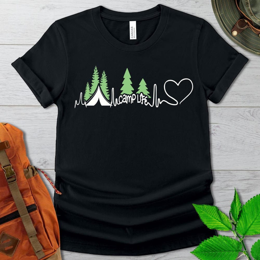 Camp Life EKG Tshirt in Dark Colors