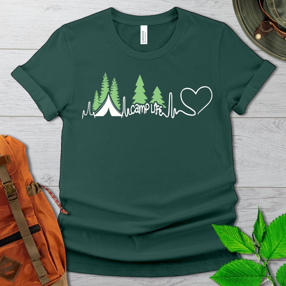 Camp Life EKG Tshirt in Dark Colors