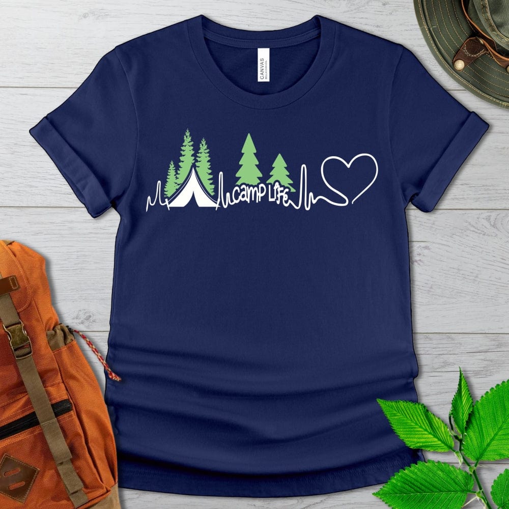 Camp Life EKG Tshirt in Dark Colors