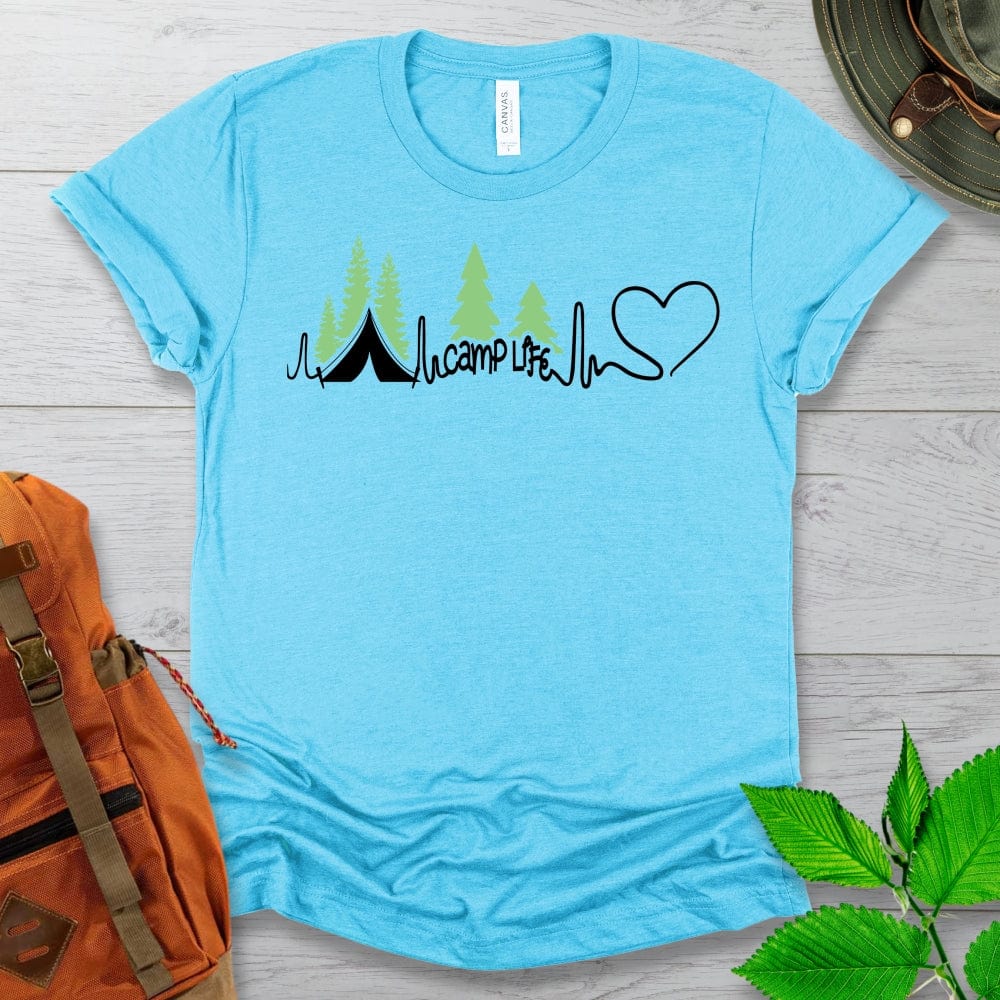 Camp Life EKG Tshirt in Light Colors