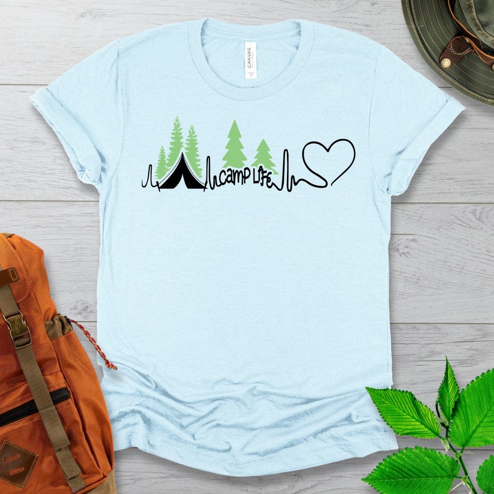 Camp Life EKG Tshirt in Light Colors