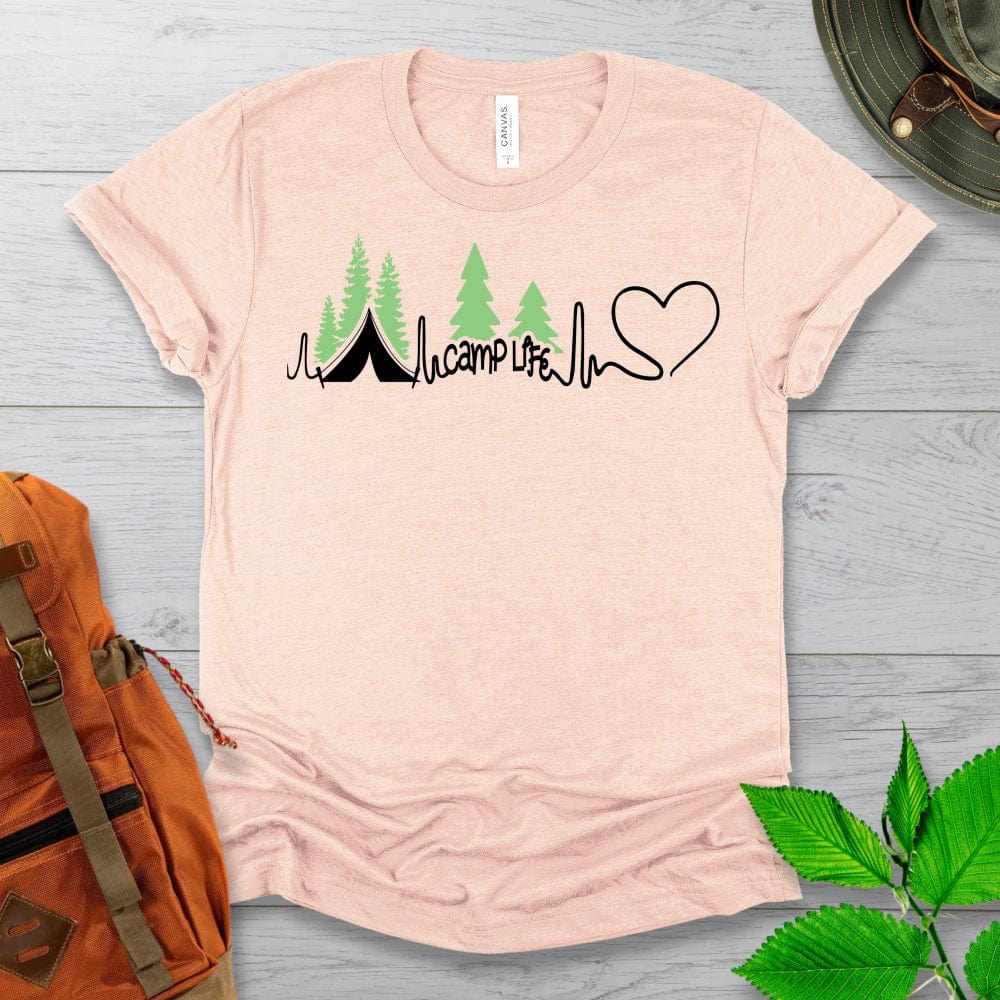 Camp Life EKG Tshirt in Light Colors