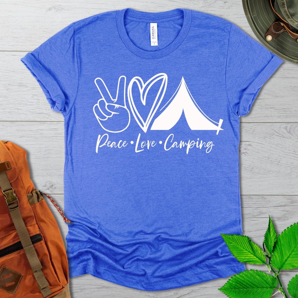 Peace Love Camping Tshirt in Dark Colors