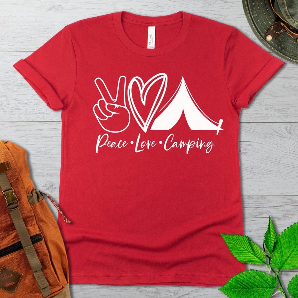 Peace Love Camping Tshirt in Dark Colors