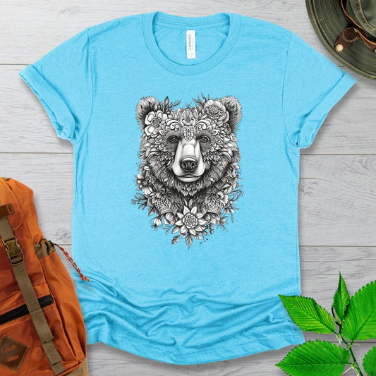 Mandala Line Art Bear Tshirt